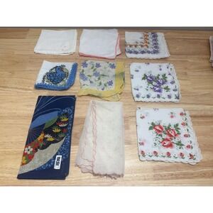 Vintage Women's Handkerchiefs Lot of 9